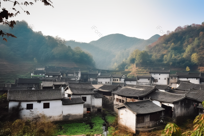山水诗画水墨农村乡村美丽村子,高清,摄影图,摄影图片,图片大全,摄影图免费下载
